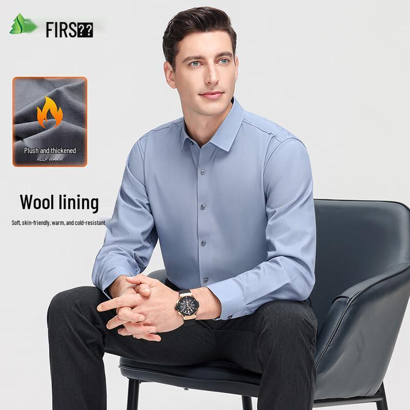 Shanshan Men s Wool Blend Fleece Lined Long Sleeve Shirt 39