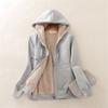 Women Sherpa Fleece Lined Hooded Jacket Zip‑Up Thick Warm Casual Winter Hoodie Coat With Pockets