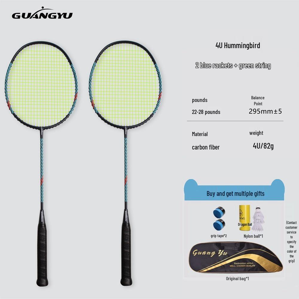 4U Carbon Fiber Badminton Racket Set for Couples - Home Entertainment Double Pair