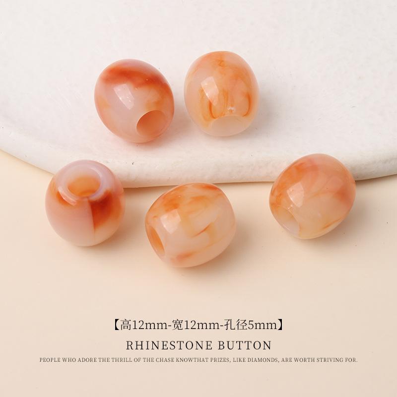 5 ks Akrylové Dvoubarevné Korálky do Kbelíku s Velkým Otvorem Ručně Vyráběné Korálkové Šperky Korálky Plavky Sukně Tkaničky do Bot Dekorativní Kulatá Korálková Spona