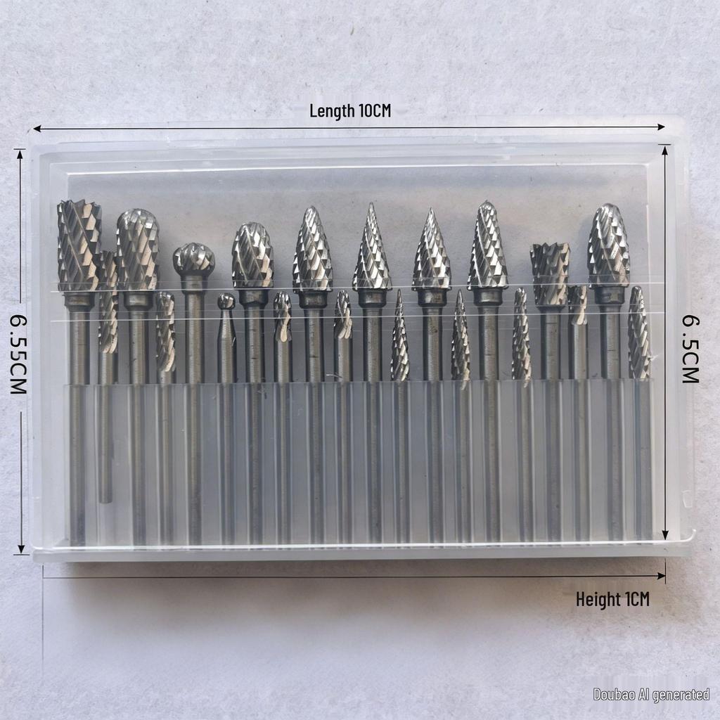 Carbide Burr Rotary File Set: Carving Knife, Drill Bit, Grinding Head for Root Carving and Hardware Tools