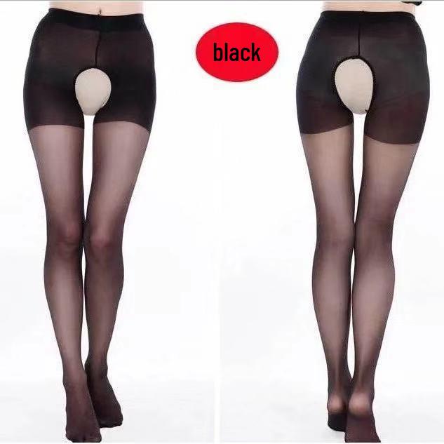 Love Story Women's Transparent Open Crotch Pantyhose & Underwear Set