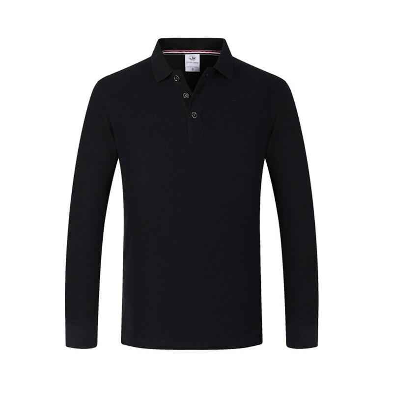 Huisiyuan Men's Thickened Relaxed Fit Long Sleeve Polo Shirt
