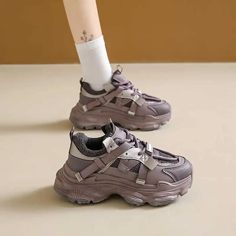 Fashion Thick Heeled Winter Shose Womans Vulcanize Teenage Fashion Sneakers Ladies Loafers Shoes Sports New Year's Street Trainners