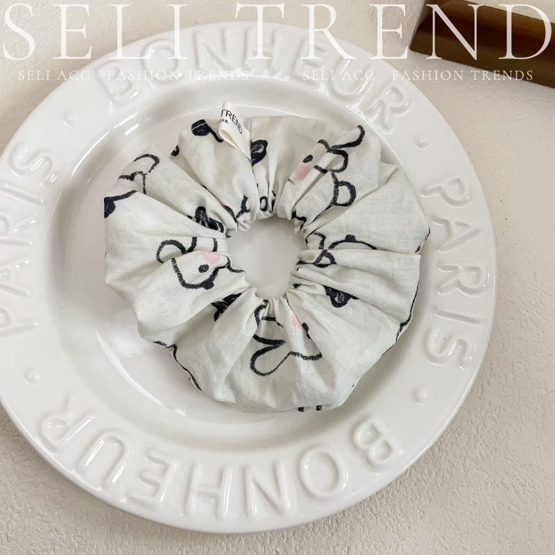 Scrunchie Multi Styles Floral Plaid Soft Fabric Minimalist Versatile Women Hair Tie Hair Accessories