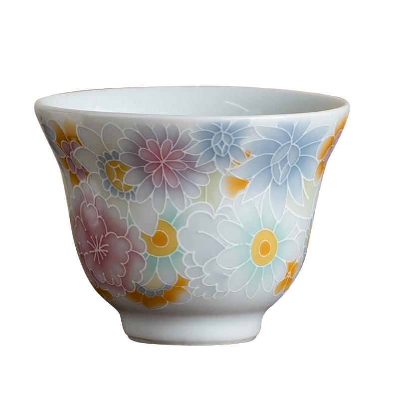 Antique glazed ten thousand flower gourd cup ceramic household teacup personal special master cup tea cup
