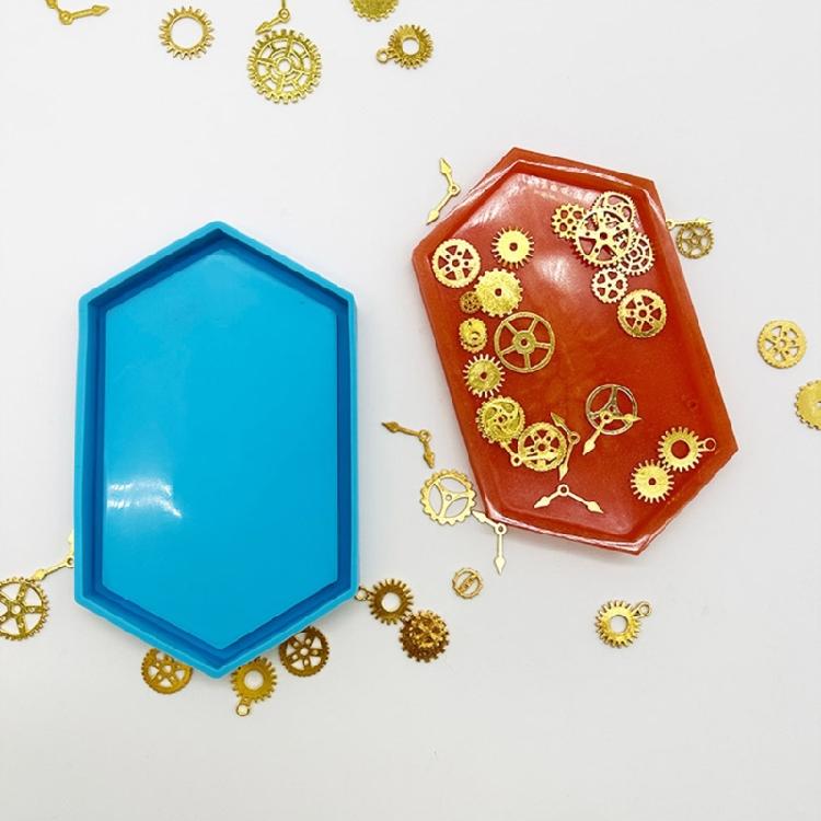 Silicone Tray Mold Coasters Mold Hexagon Epoxy Resin Casting Mold for Resin Art Home Decor Silicone Jewelry Box Mold