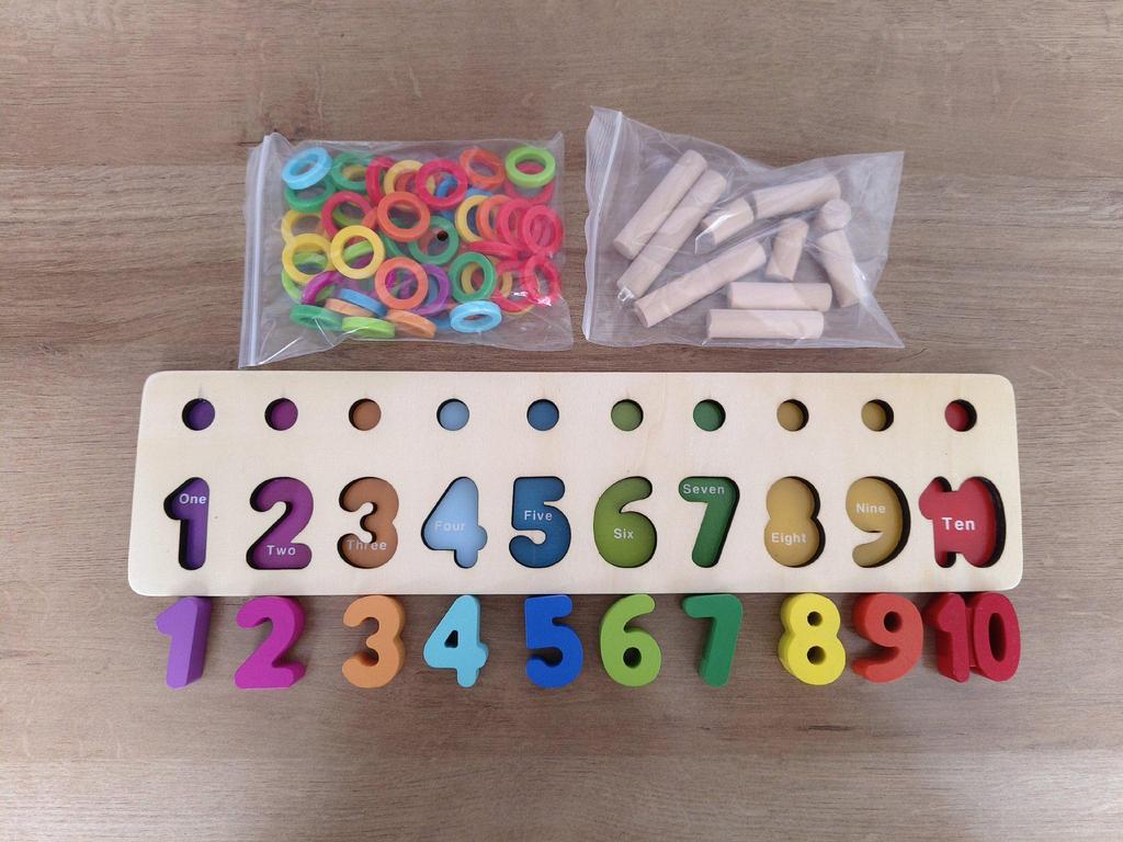 Seven-Layer Wooden Rainbow Stacking Tower - Early Education Toy for Infants