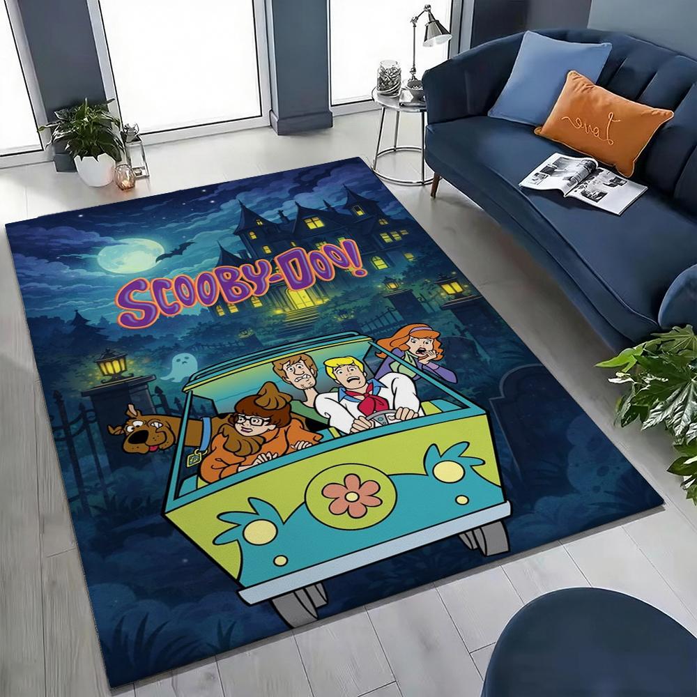 Scoobydoo Mystery Gang Printed Rug Nonslip Easyclean Carpet For Living Room Play Area Hallway Home Party Decor New Year Gift