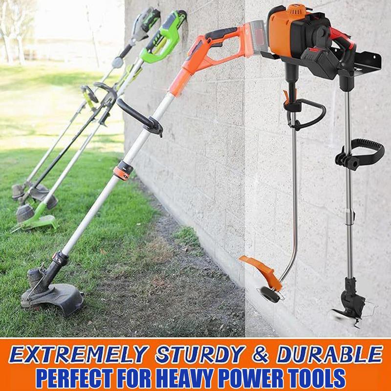 Garden Tool Organizer Wall-Mounted Power Tool Rack Heavy Duty Rust-Proof Space-Saving Storage Shelf For Pruners Branch Shears