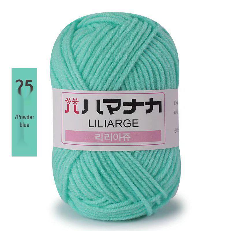 4-Strand Milk Cotton Yarn: DIY Yarn Ball for Medium Thickness Knitting Projects - Perfect for Dolls, Cushions, Blankets, and Baby Items