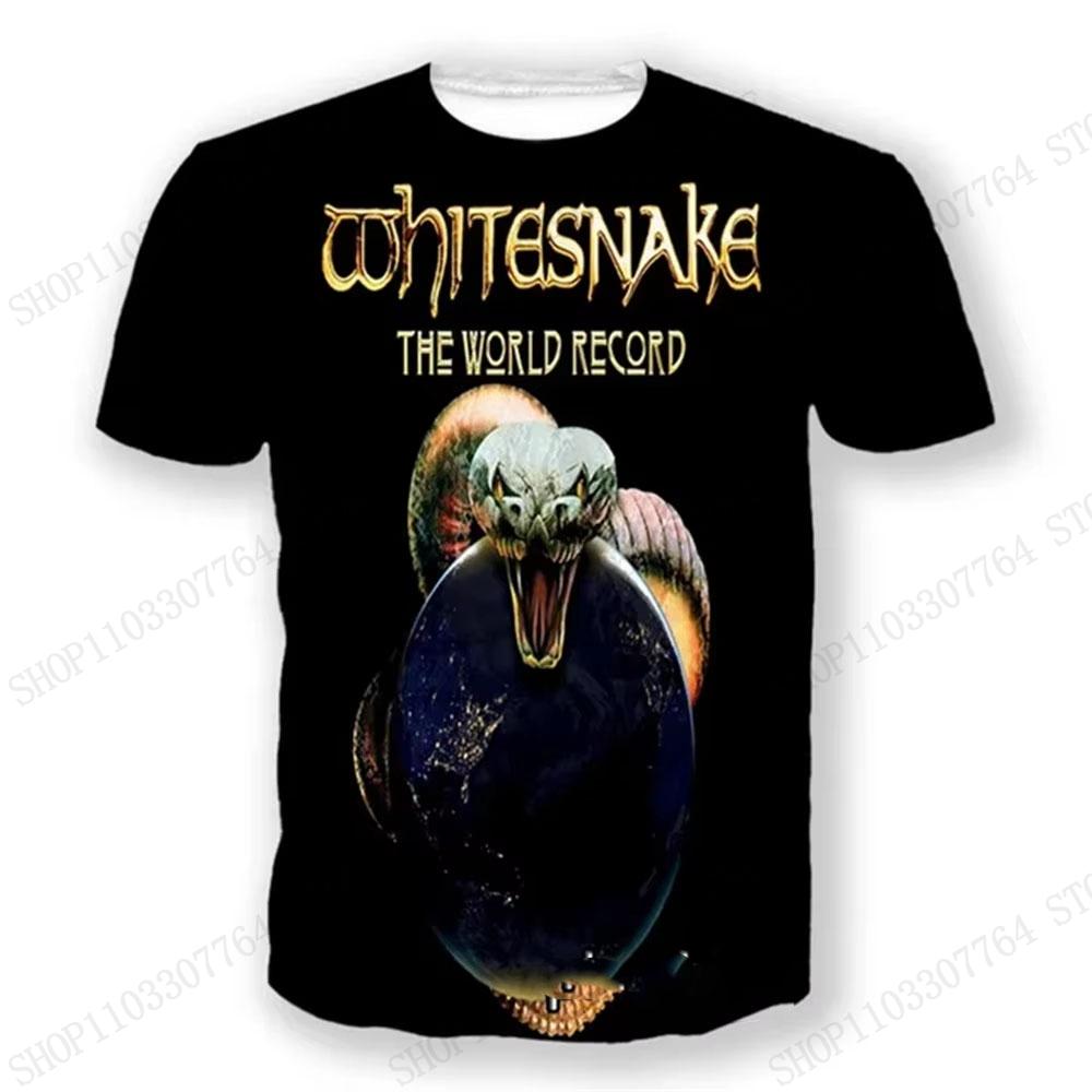 Heavy Metal Rock Band Whitesnake 3D Print T-Shirts Men Fashion Hip Hop Short Sleeve Sports Tops Tees Women Tshirt Street Y2k