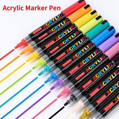 36 Colors Acrylic Markers Pen Professional Water-based Pigment Ink Mutil Use Cloth Stone Ceramic Glass DIY Graffiti Painting Pen