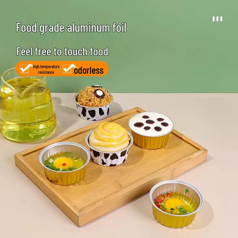 Air Fryer Disposable Aluminum Foil Tins: Paper Cupcake Mold, Oven Safe, Household Tart Plates