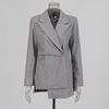 Spring 2025 Women's Retro Striped Stitching Suit Jacket