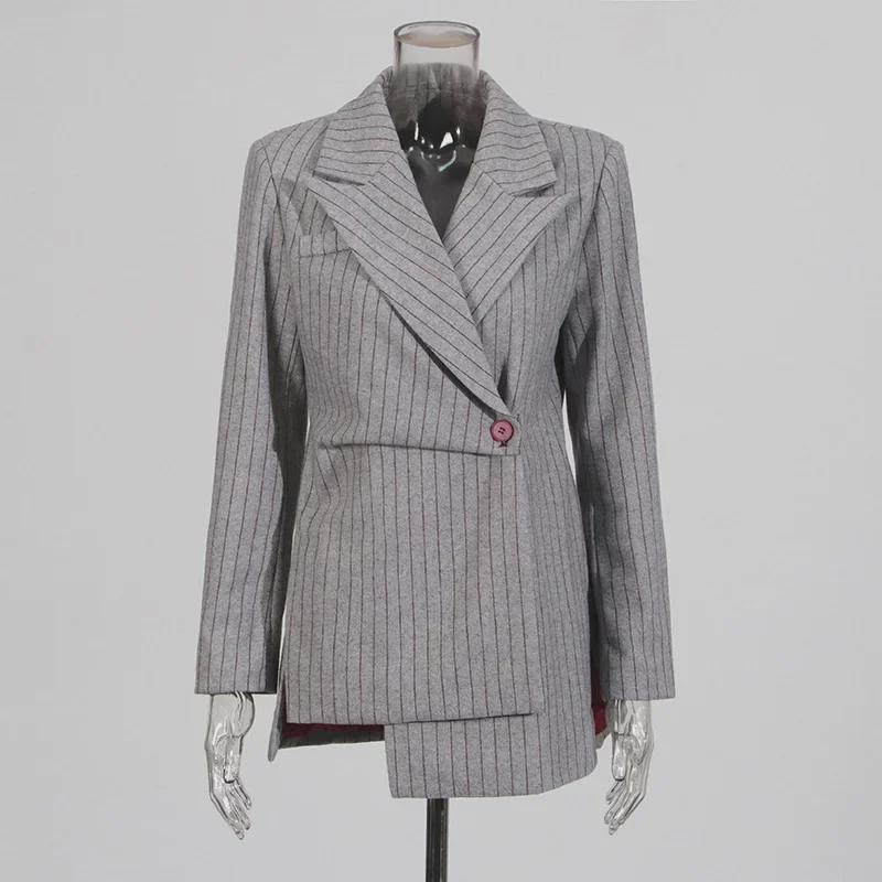 Spring 2025 Women's Retro Striped Stitching Suit Jacket