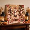 5D Pearl Painting Kit Framed with Christmas Nutcracker on Rocking Horse Design Sparkling Bead Art Canvas DIY Relaxing Craft for Wall Decor Gift
