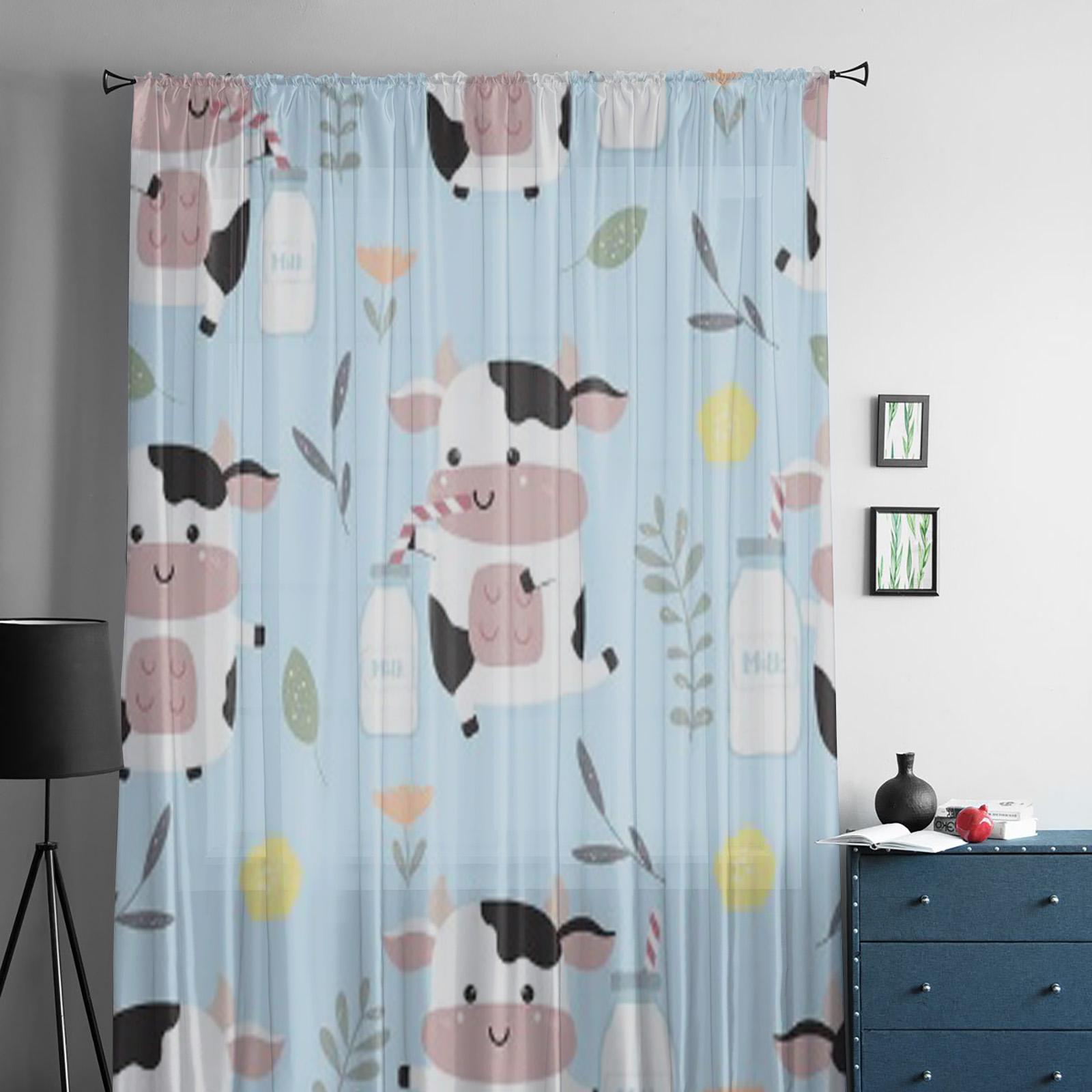 Синий кавайный узор с цветами коровьего молока и листьями — фото 3