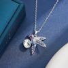 European and American Style Colored Zirconia Hummingbird Pendant Necklace - Elegant and Versatile