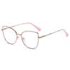 New Retro Cat Eye Glasses Frame Women Metal Casual Spectacles Eyewear Fashion Anti Blue Light Reading Glass Gradient