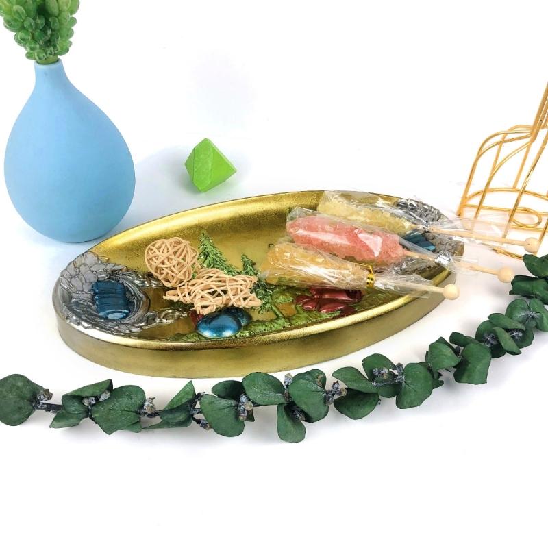 Resin Tray Mould Christmas Oval Shape Tray Epoxy Resin Casting Mold for Resin Craft Tray Bowknot Bell Serving Board Mold