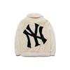 New MLB Base Logo Velvet Jackets Unisex White 3AJPF0416-50CRS