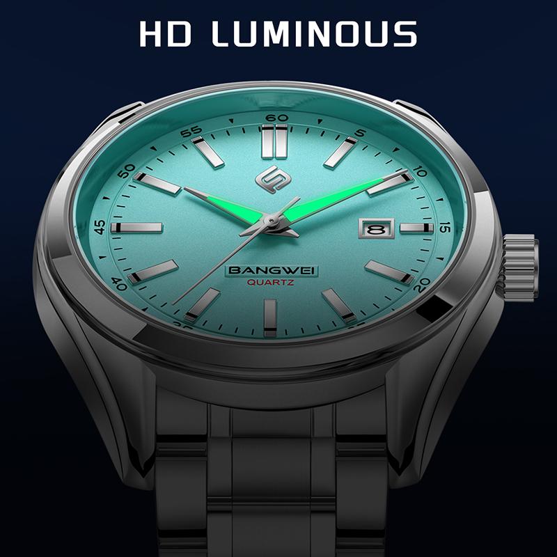 New Luxury Men Watch Top Brand Classic Business Stainless Steel Dual Calendar Quartz Wrist Watch for Men Reloj Hombre