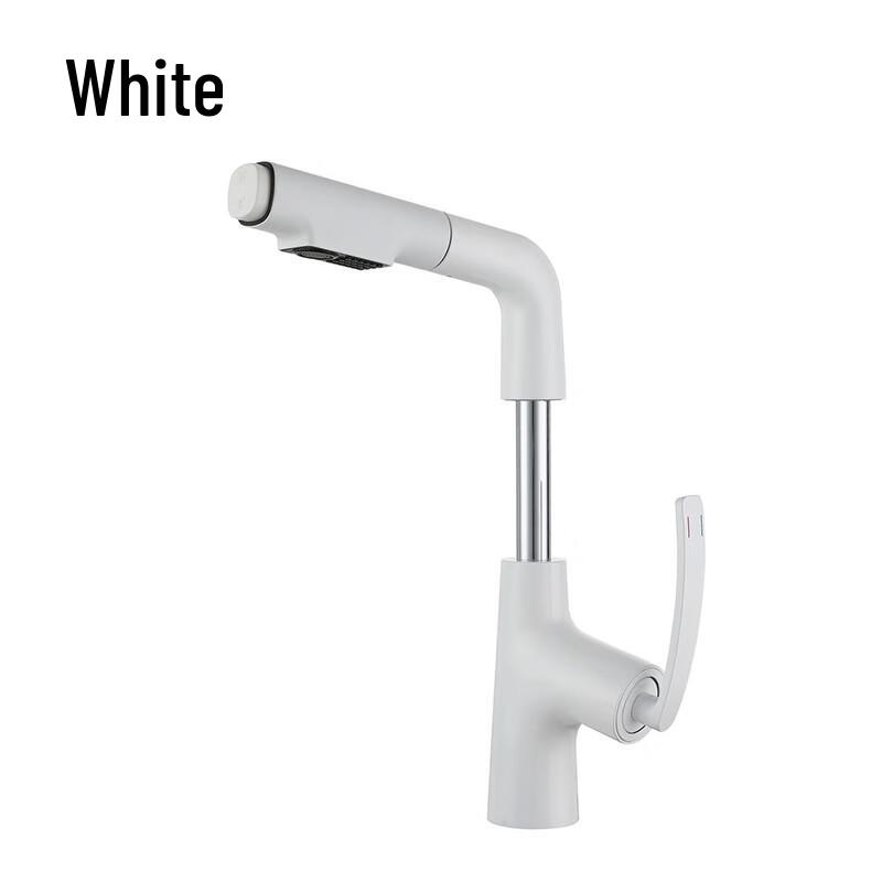 MDNG Tall White Cold & Hot Water Faucet with Extended Spout