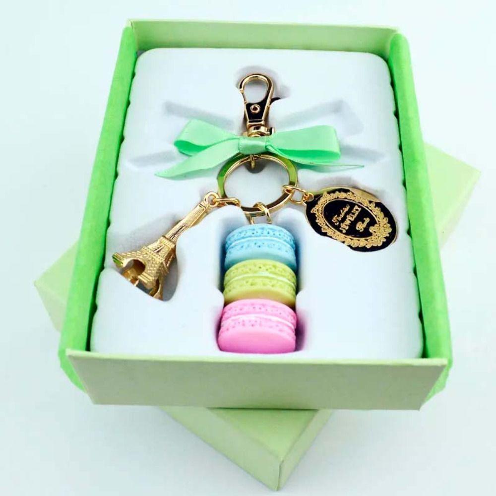 Zinek Slitina zinku Mašle Macaronový přívěsek na dort Zlatá barva Macaronový klíčenka Klíčenky Eiffelova věž Ženy Dívky