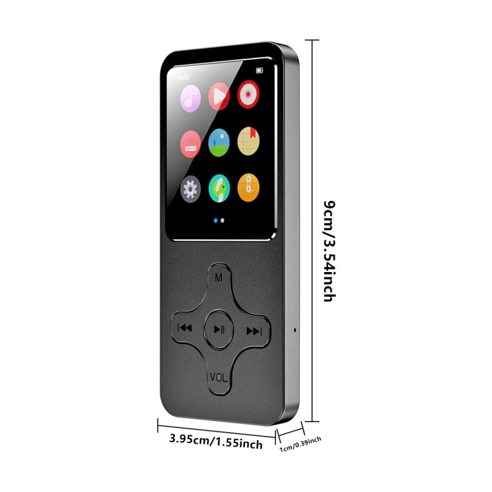 Bluetooth MP3 Player with 16GB TF Card Mini MP3 Music Player Support FM Radio Built-in Speaker E-Book Walkman for Headsets