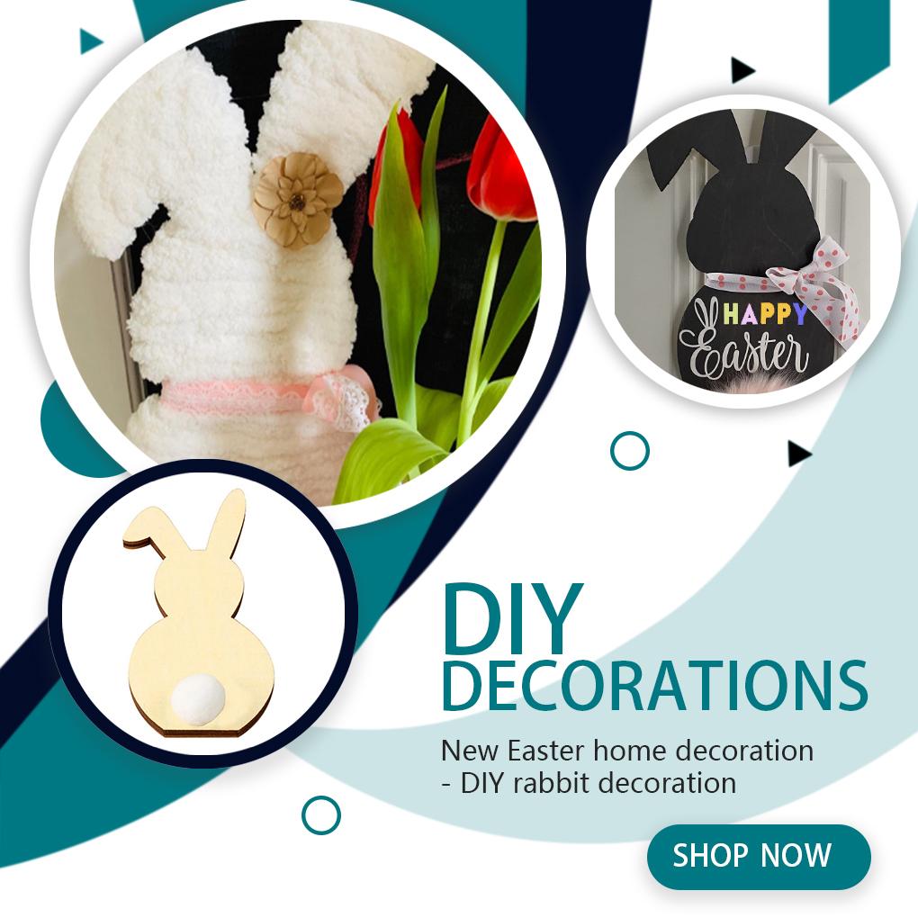 Pack of 5 Rabbit Wood Slices Easter Decorations ple Style Scrapbooking Crafts Birthday Accessories DIY Kits for Adults