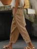 Casual Cotton Pants With Lace Patchwork And High Waist For Womens Fall Fashion