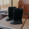 Kinder Übergröße Freizeit Stiefel aus Leder mit warmem Futter und runder Spitze