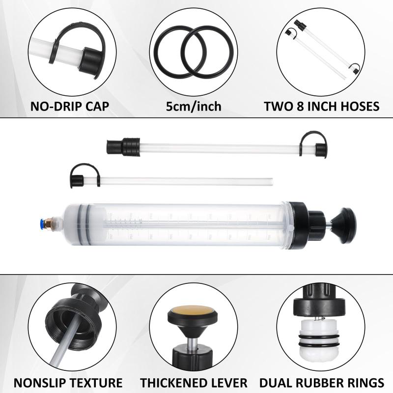 1 Set Auto Oil Change Syringe Car Brake Fluid Extractor With Hose Dual Purpose Oil Change Tool 200/500cc Automotive Supplies