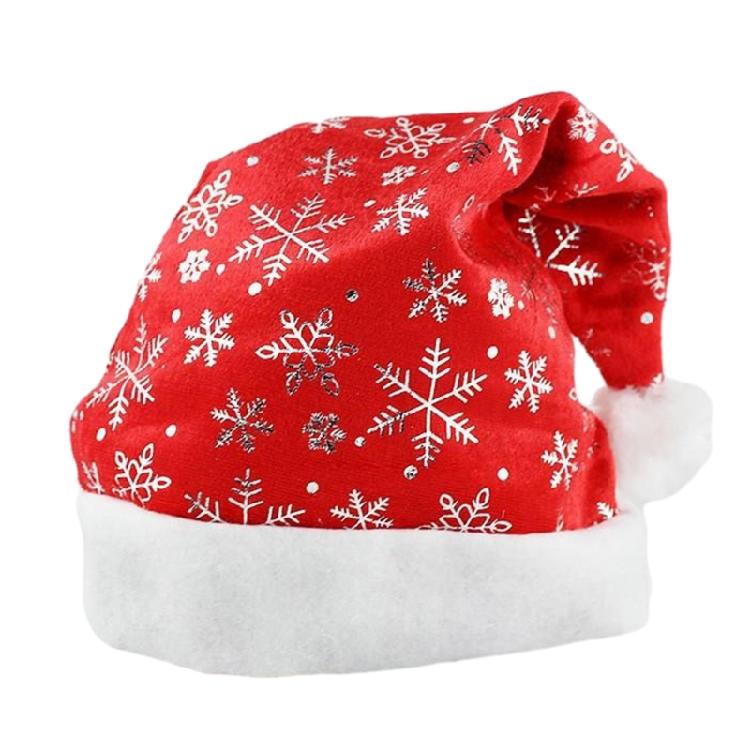Christmas Gild Snowflake Pattern Santa Hat for Adult Winter Festival Party Hat