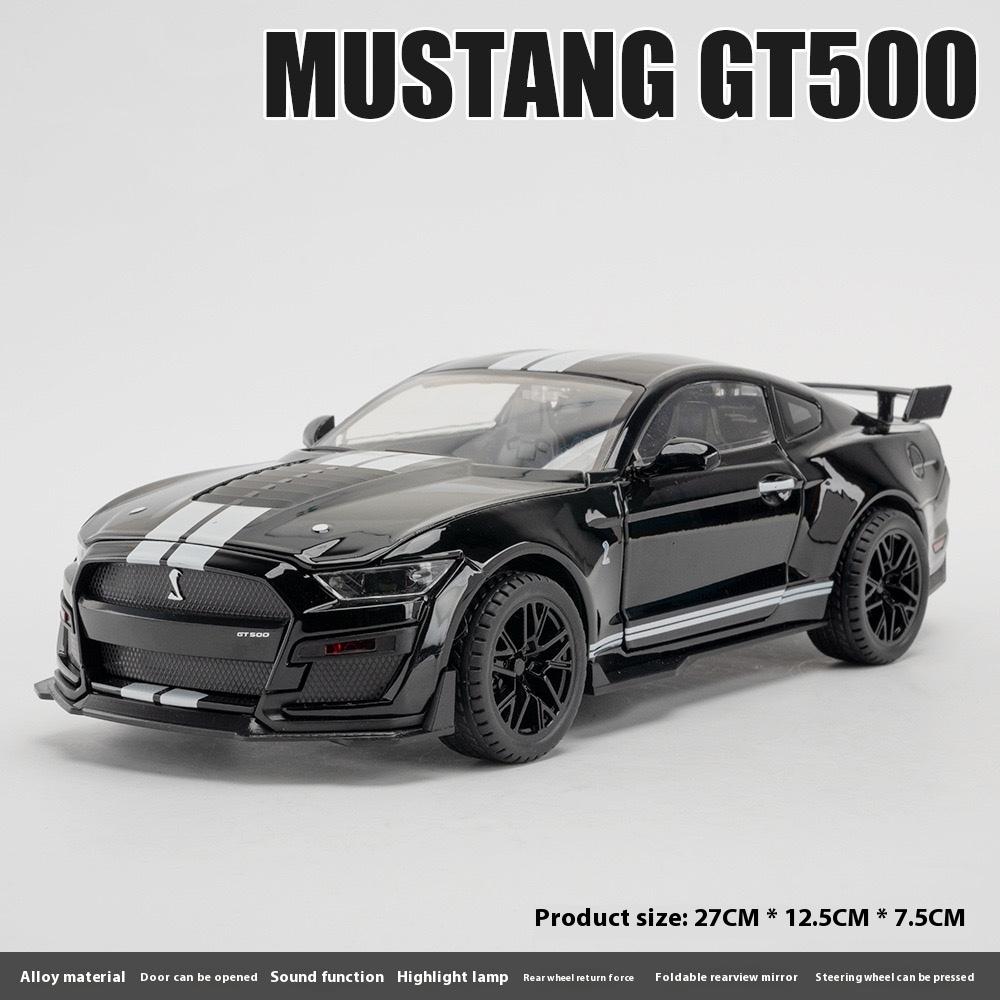 Large 1/18 Alloy Die-cast Ford Mustang GT500 Car Model Collection Ornaments Simulation Sound and Light for Boys Birthday Gift