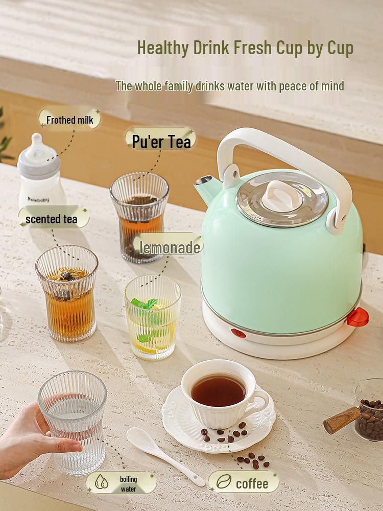 304 Stainless Steel Electric Kettle with Auto Power-Off, Large Capacity.