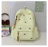 Schoolbag Girls School Bag Simple Versatile Backpack College Student Middle School Student Cute Embroidered Bow Lightweight Travel Backpack