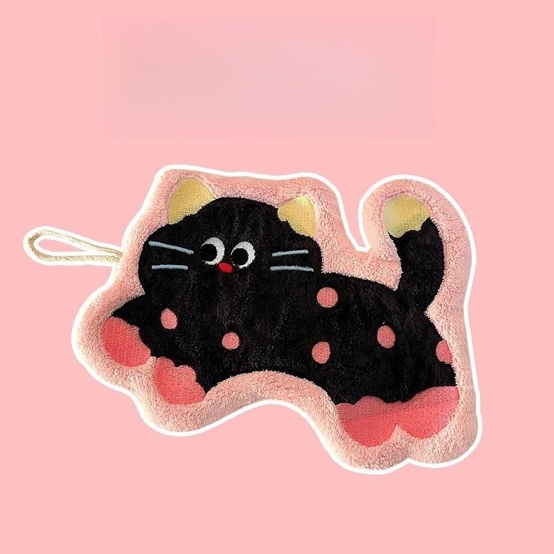 1Pcs Cute Cartoon Dopamine Hand Towel Hanging Style Household Kitchen Children's Bathroom Absorbent and Non Shedding Towel