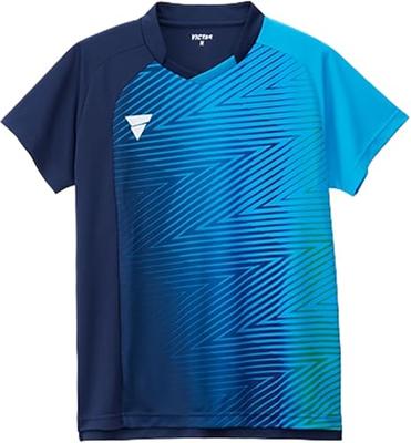 VICTAS Stolní tenisové triko V-GS551, Schváleno JTTA, Odvádí pot, Rychleschnoucí, Pružné, Námořnická modř, Velikost L (512506)