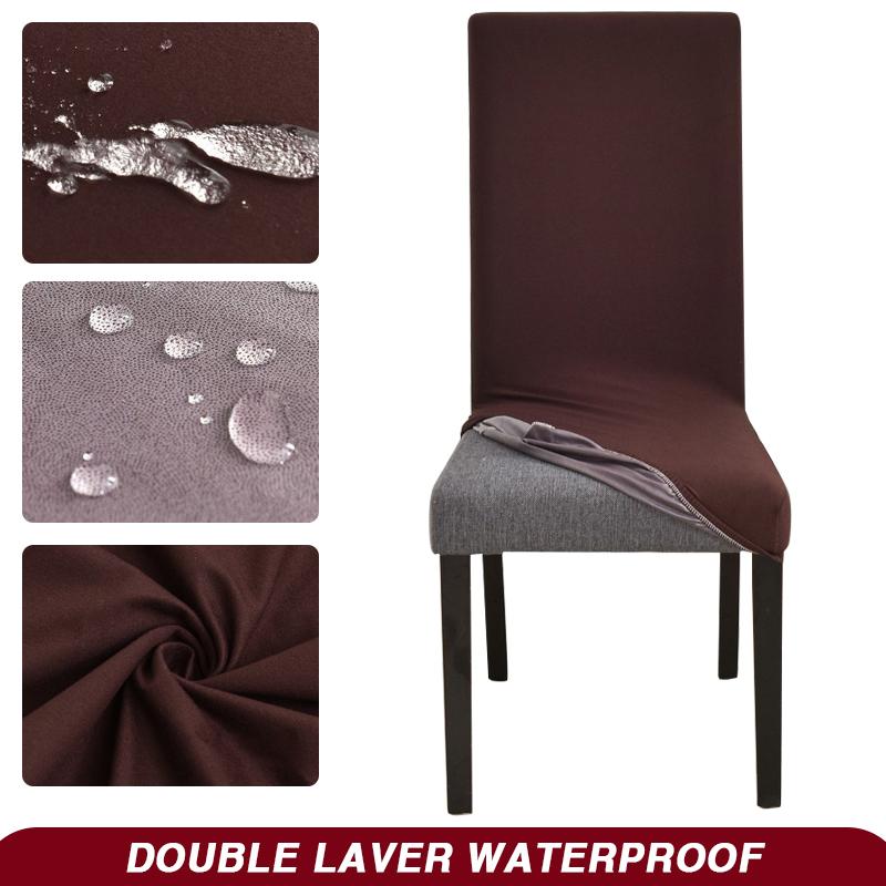 Водонепроницаемые чехлы на стулья Эластичные чехлы на сиденья стульев для столовой, кухни, офиса, свадьбы, отеля, банкета, ресторана кофейный