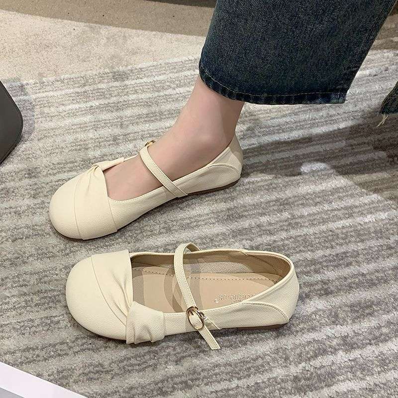 Xiaoxiangfeng Single Shoes Women's Summer Soft Flat Bottom 2025 New Spring and Autumn Korean Version Mary Jane Evening Gentle Grandma Small Leather Sh