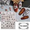 Holiday Themed Nail Stickers 6 Sheets Halloween for Women, Pumpkin Ghost Bat Skull Decals Manicure Decoration Decals, Art Accessories Home Salon Girls