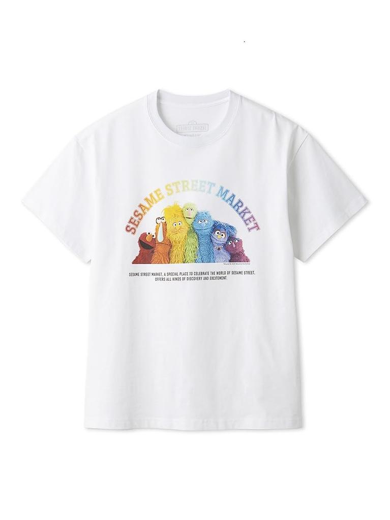 Sesame Street Market Rainbow T-Shirt SSMUCT253432 WHT