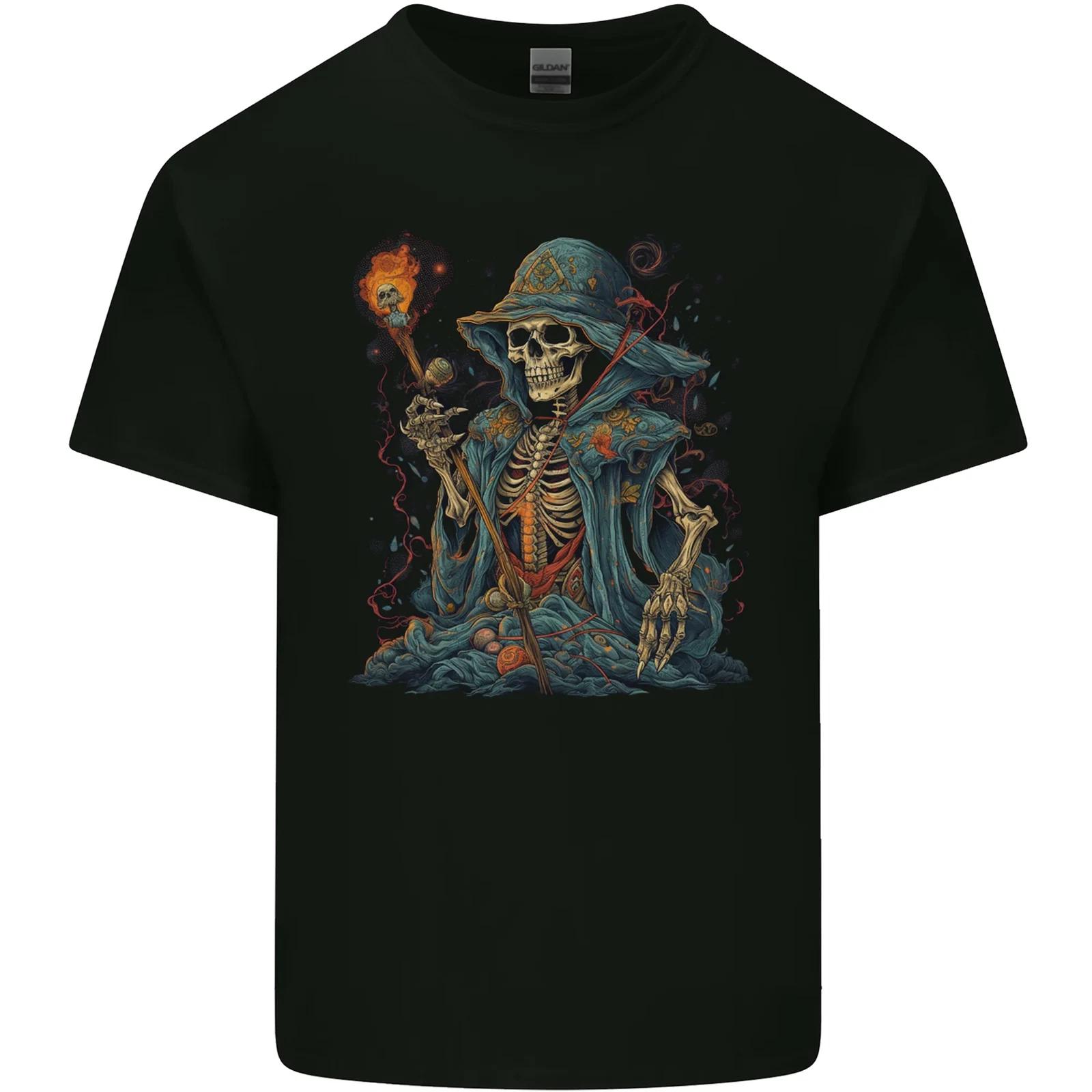 A Living Dead Wizard Skull Sorcerer Kids T-Shirt Childrens 2XL