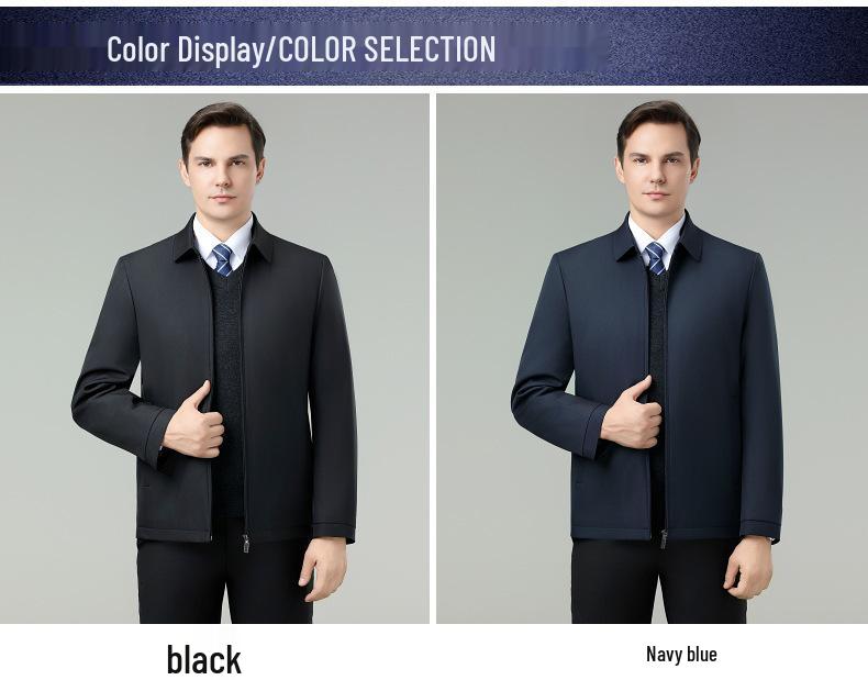 Brand Men's Cold-Proof Cotton Jacket: Autumn Winter Business Casual Non-Iron Warm Silk Coat for Middle-Aged Men