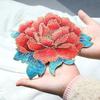 Handmade Peony Embroidery Patch Big Size Flower Patch Decorative Applique  for Cheongsam Dress DIY