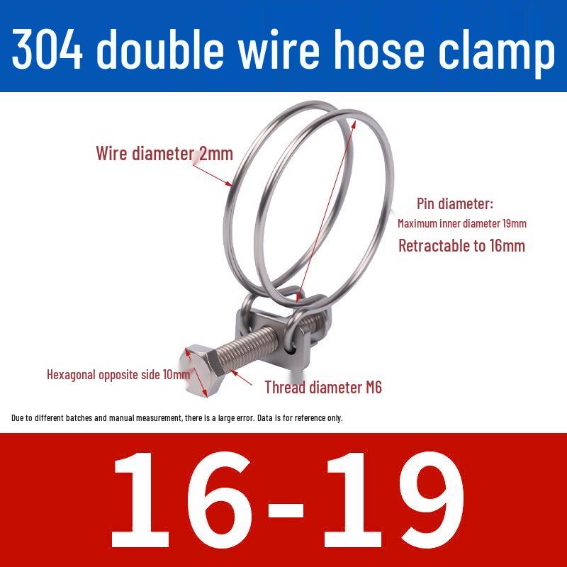 Doppeldraht-Schlauchschelle aus Edelstahl für Feuer-, Wasser-, Gasleitungen - Verdickt