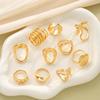 10Pcs/Sets Hiphop Irregular Hollow Arc-Shaped Rings for Women Men Punk Gothic Smooth Opening Rings Set Party Jewelry Accessories