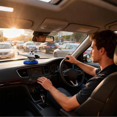 Solar Air Freshener Car Solar Rotating Airplane Freshener Decor Long-Lasting Car Fragrance Diffuser For Vacation Workplace Home